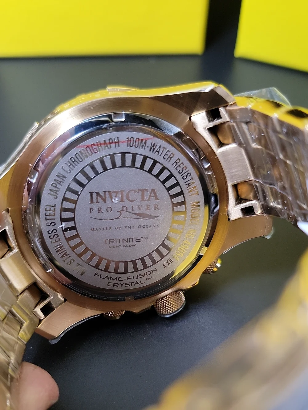 NEW 🐚 Invicta Pro Diver SCUBA Men's Watch w/ Abalone Dial - 51mm. Gold 49854